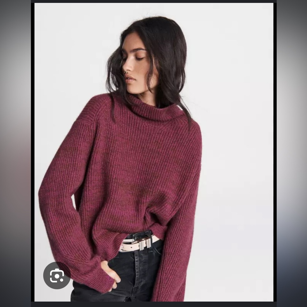 rag & bone Burgundy Turtleneck Sweater